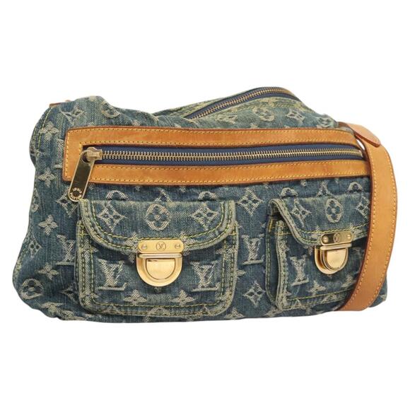 LOUIS VUITTON Monogram Denim Buggy PM Shoulder Bag Blue M95049 - Picture 1 of 16